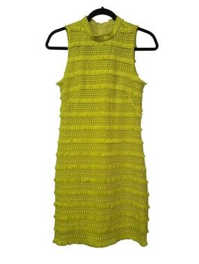 j crew neon yellow lace dress J.Crew